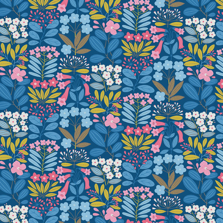 Blooming Color 2 Blue Fat Quarter Bundle | Fat Quarter Package 5pcs (FQBC2BX-BLU)