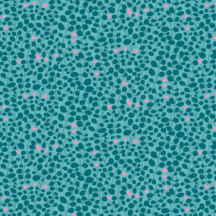 Blooming Color 2 Teal Fat Quarter Bundle | Fat Quarter Package 5pcs (FQBC2BX-Teal)