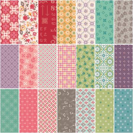 1 yard Bundle Tea Rose Lori Holt - Piece & Plenty (21pcs/bundle)