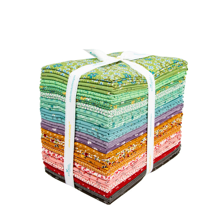 Gentler Times by Lori Holt Collection - Basil | 1 Yard Bundle Black - 21 pcs (1YD-16470BAS-21)