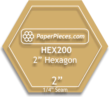 2" Hexagons Acrylic Template 1/4" Seam (HEX200 - 025) - Maple Leaf Quilting Company Ltd.