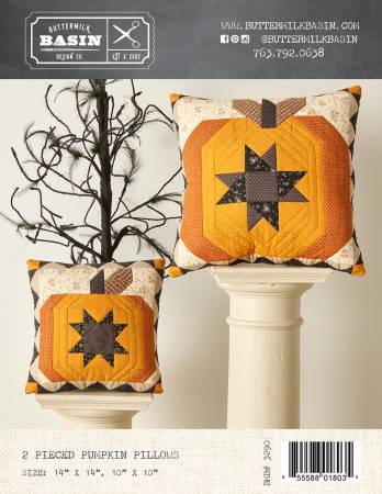 2 Pieced Pumpkin Pillow Cover Kit (10", 14") - Maple Leaf Quilting Company Ltd.