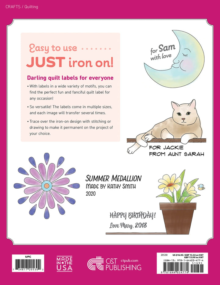 Pretty & Playful Iron-on Labels for Quilts & More (20530)