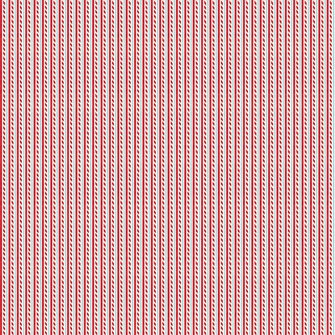 Red Candycane Stripe - Holly Jolly | 43/44" Cotton (28815-10) - Sold in UNITS of ¼ metre