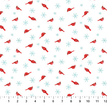 White Cardinal Toss - Holly Jolly | 43/44" Cotton (28817-10) - Sold in UNITS of ¼ metre