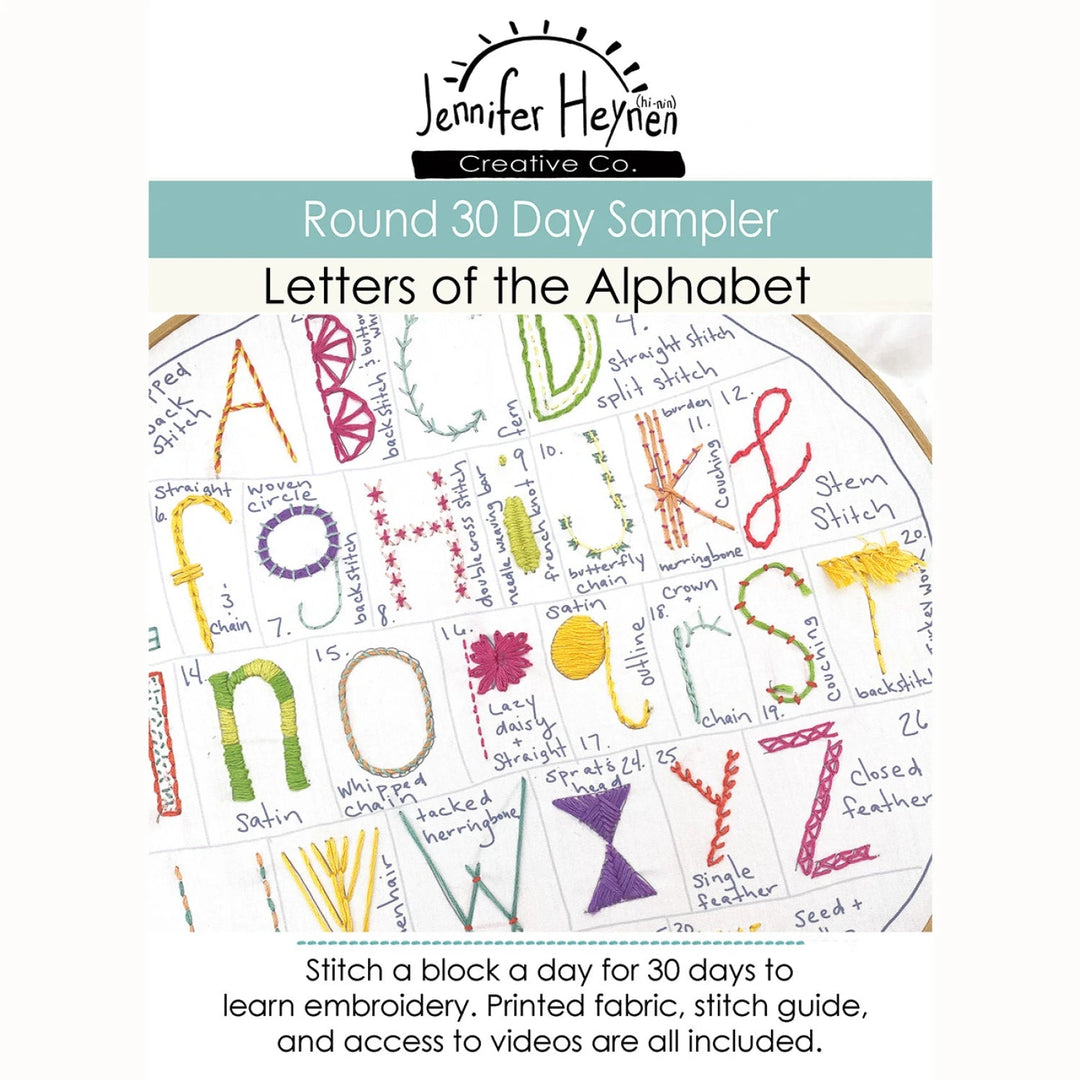 30 Day Sampler Letters of the Alphabet - Round (KTR - 8206) - Maple Leaf Quilting Company Ltd.