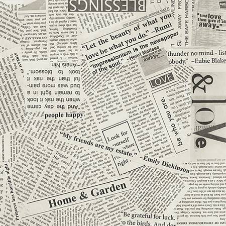 Spackle News Paper Clipping 108" Wideback Cotton (41946-4) - Sold in UNITS of ¼ metre