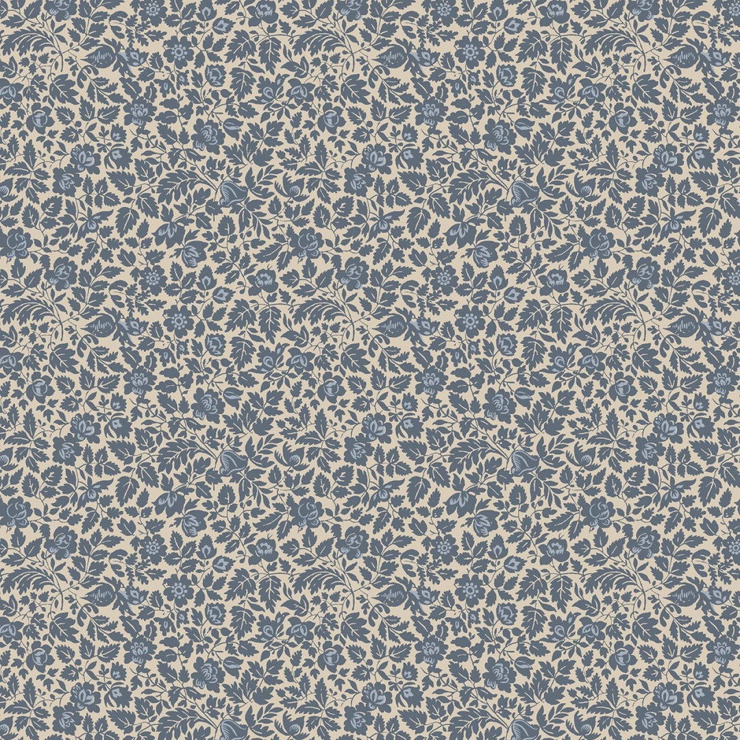 44" Freedom Rings - Blue Flower Field Cotton (R651376D - BLUE) - Sold in UNITS of 1/4 metre - Maple Leaf Quilting Company Ltd.