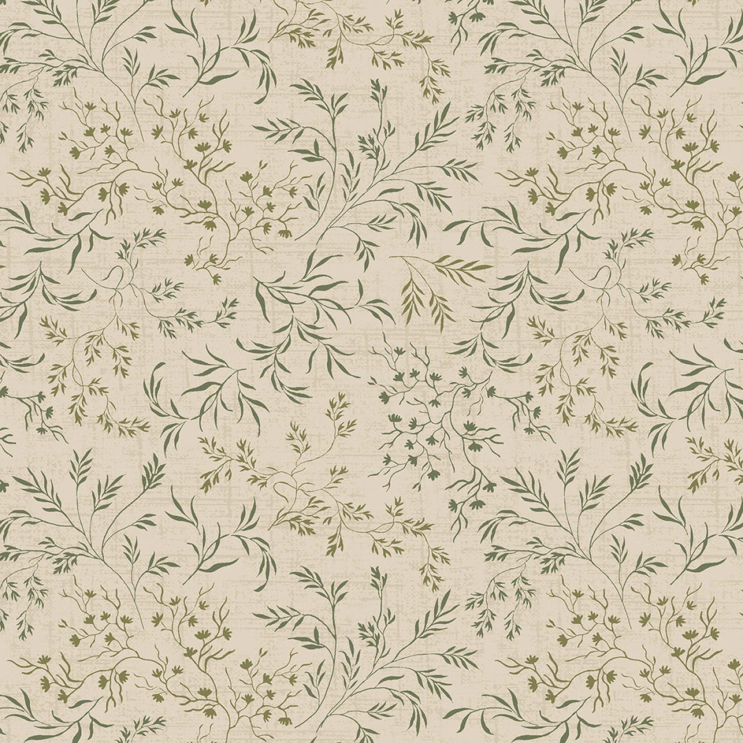 44" Freedom Rings - Green Vines Cotton (R651381D - GREEN) - Sold in UNITS of 1/4 metre - Maple Leaf Quilting Company Ltd.