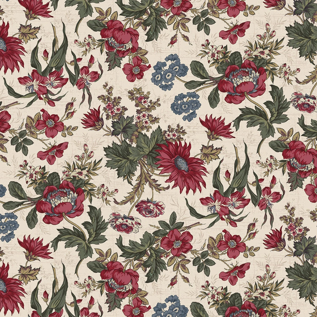 44" Freedom Rings - Multi Large Floral Cotton (R651371D - MULTI) - Sold in UNITS of 1/4 metre - Maple Leaf Quilting Company Ltd.