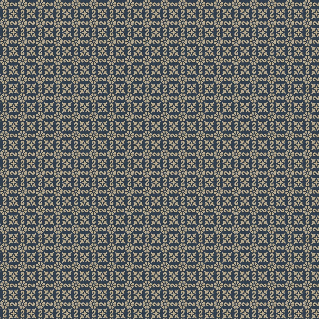 44" Freedom Rings - Navy Mini Tiles Cotton (R651378D - NAVY) - Sold in UNITS of 1/4 metre - Maple Leaf Quilting Company Ltd.