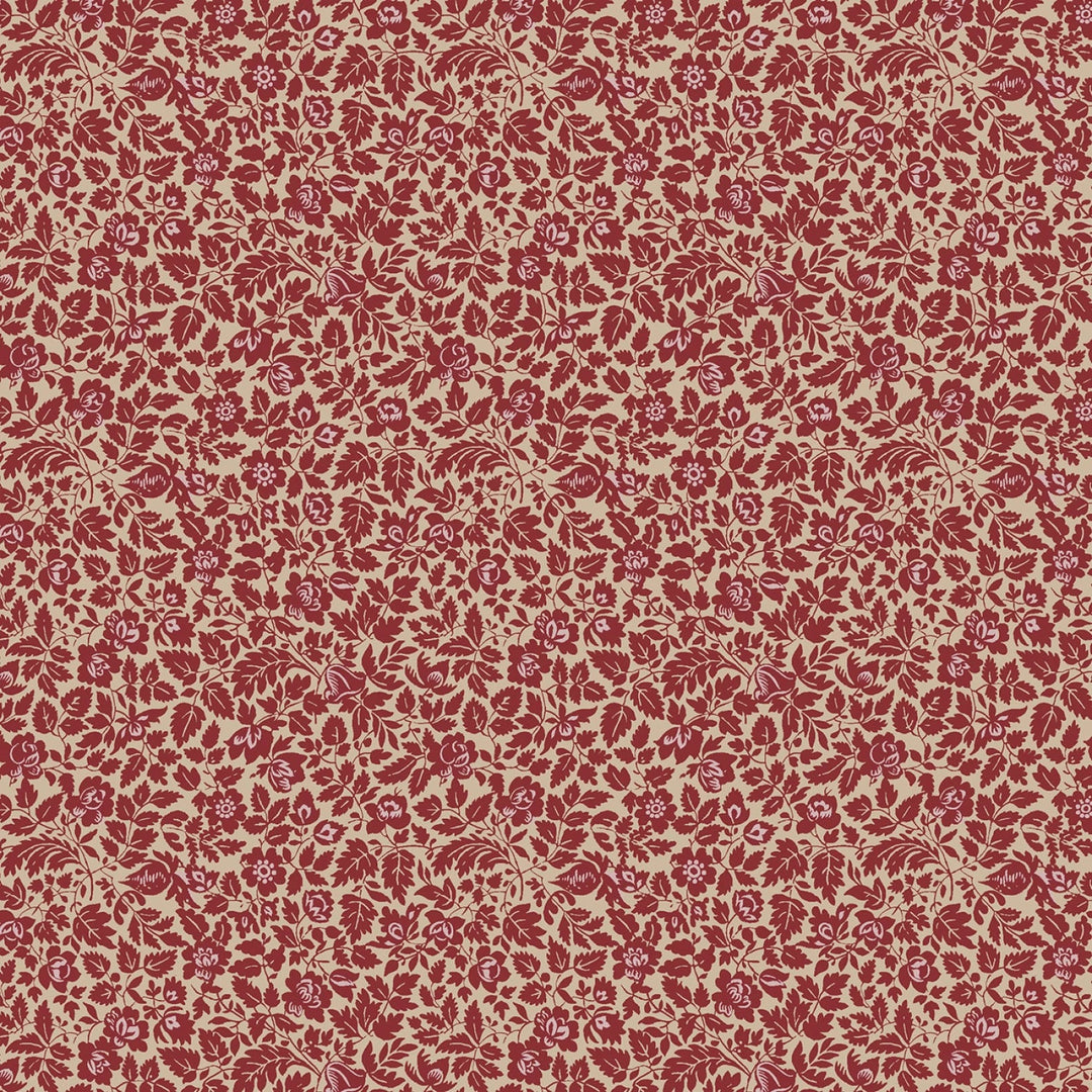 44" Freedom Rings - Red Flower Field Cotton (R651376D - RED) - Sold in UNITS of 1/4 metre - Maple Leaf Quilting Company Ltd.