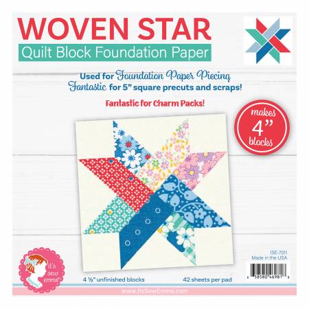 4in Woven Star Quilt Block Foundation Papers - Maple Leaf Quilting Company Ltd.