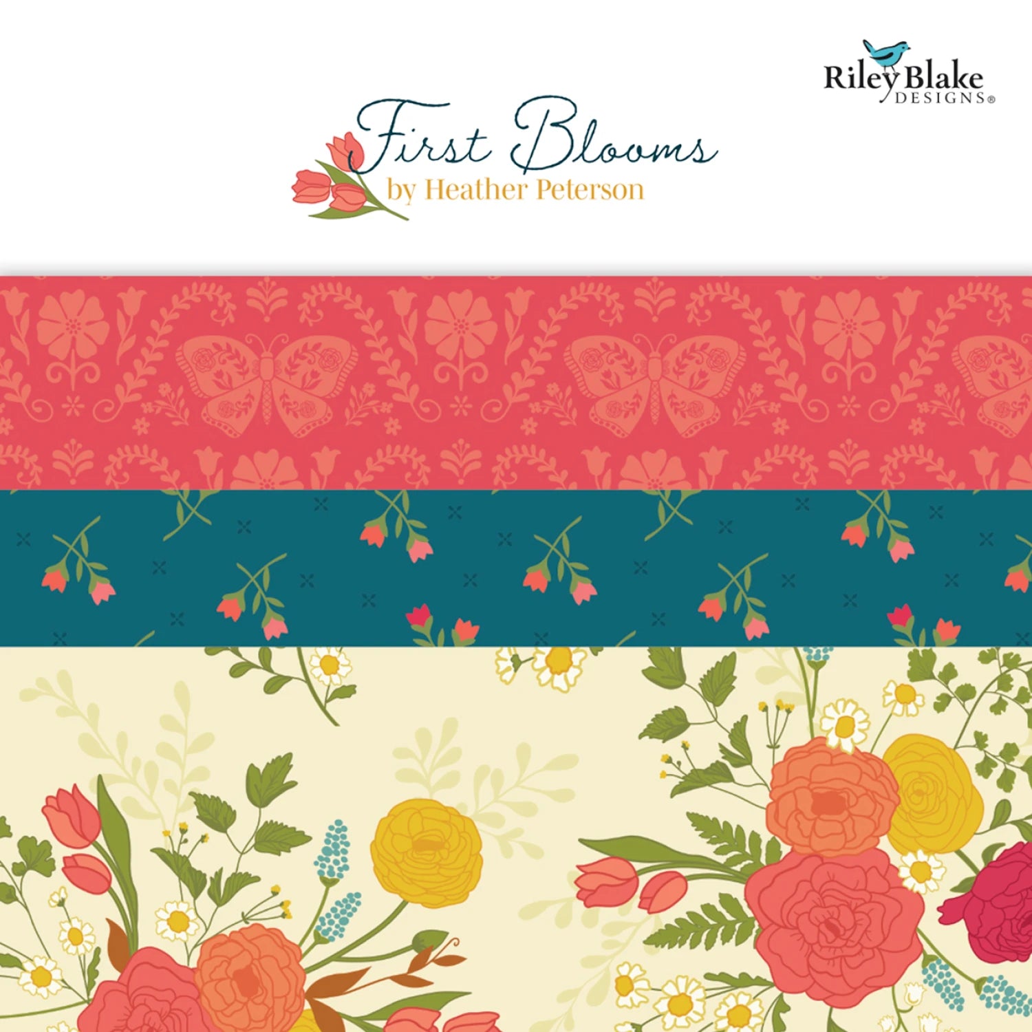 First Blooms by Heather Peterson Collection | 5in Squares - 42pcs (5-16320-42)