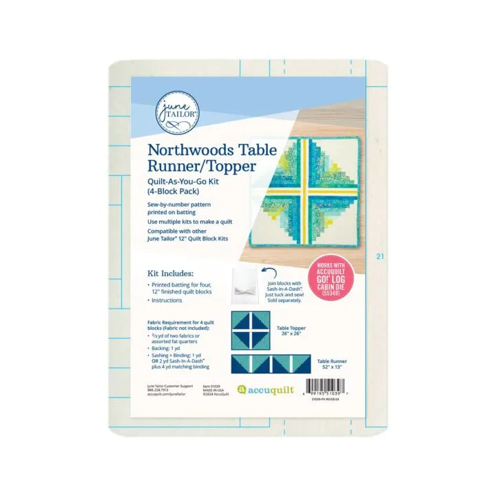 Northwoods Table Runner/Topper Quilt-As-You-Go Kit (4/pk)