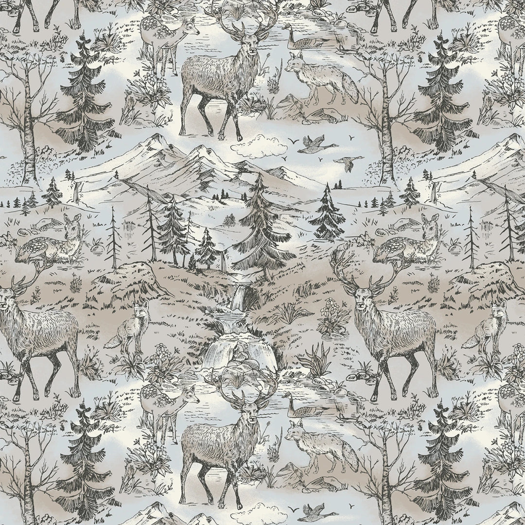 Archer Flannel - Ecru Woodland Toile | 42/43" Flannel