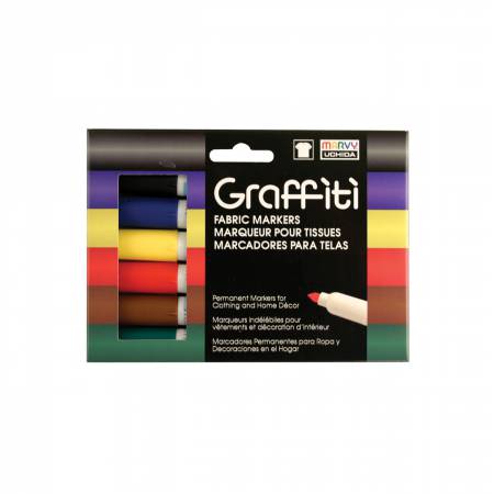 Graffiti Fabric Marker 6 Pen Primary (560-6A)