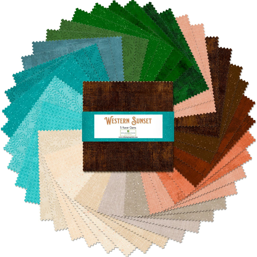5in Squares - Karat Gems Western Sunset (42pcs/bundle) - Maple Leaf Quilting Company Ltd.