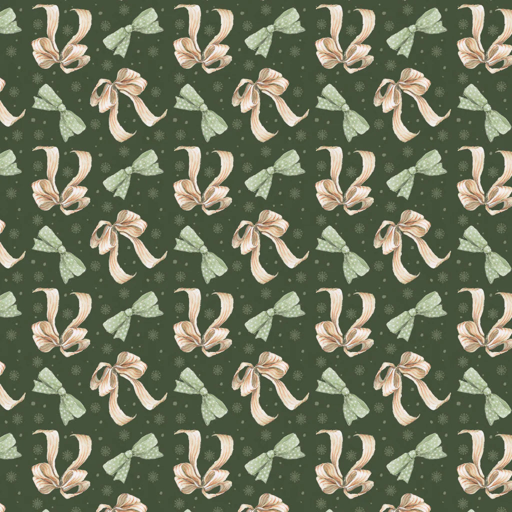 Dark Green - Pretty Bows 44" Wide Cotton (66250403-01) 🇨🇦
