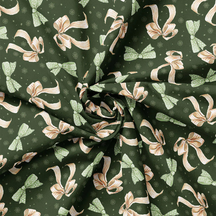 Dark Green - Pretty Bows 44" Wide Cotton (66250403-01) 🇨🇦