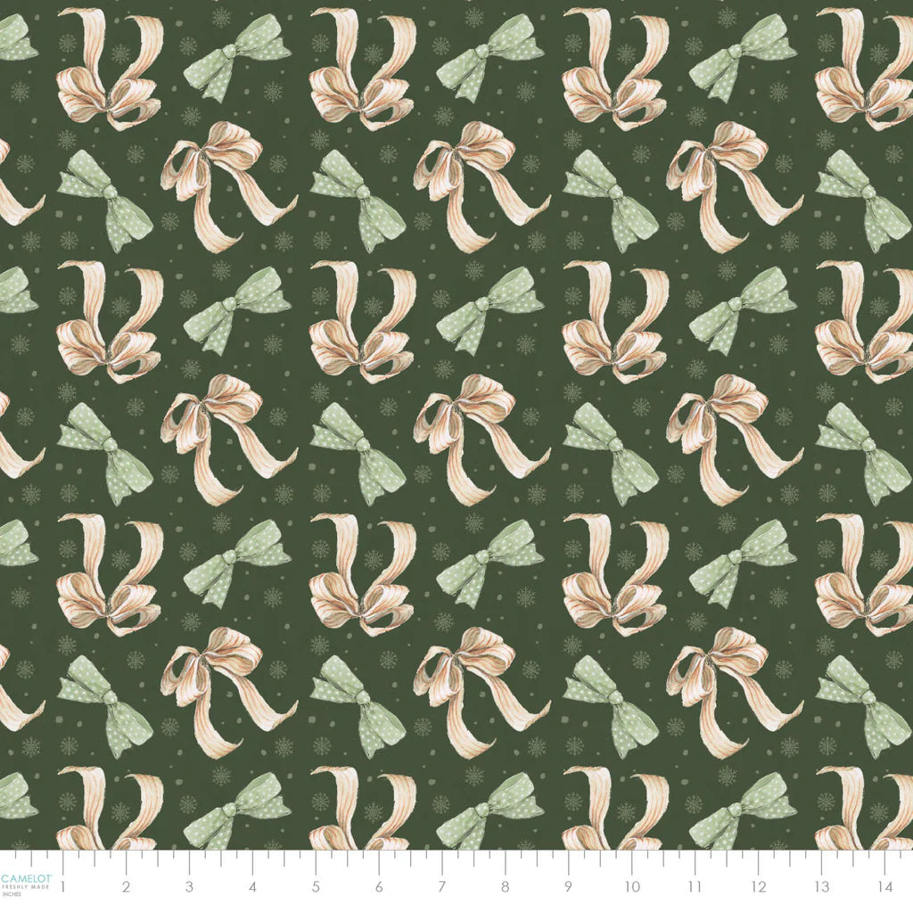 Dark Green - Pretty Bows 44" Wide Cotton (66250403-01) 🇨🇦