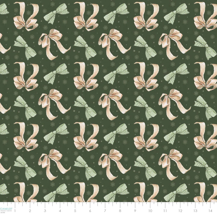 Dark Green - Pretty Bows 44" Wide Cotton (66250403-01) 🇨🇦