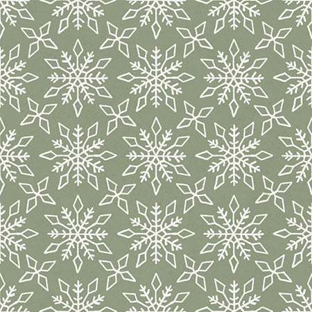 Green - Detailed Snowflakes 44" Wide Cotton (66250405-02) 🇨🇦