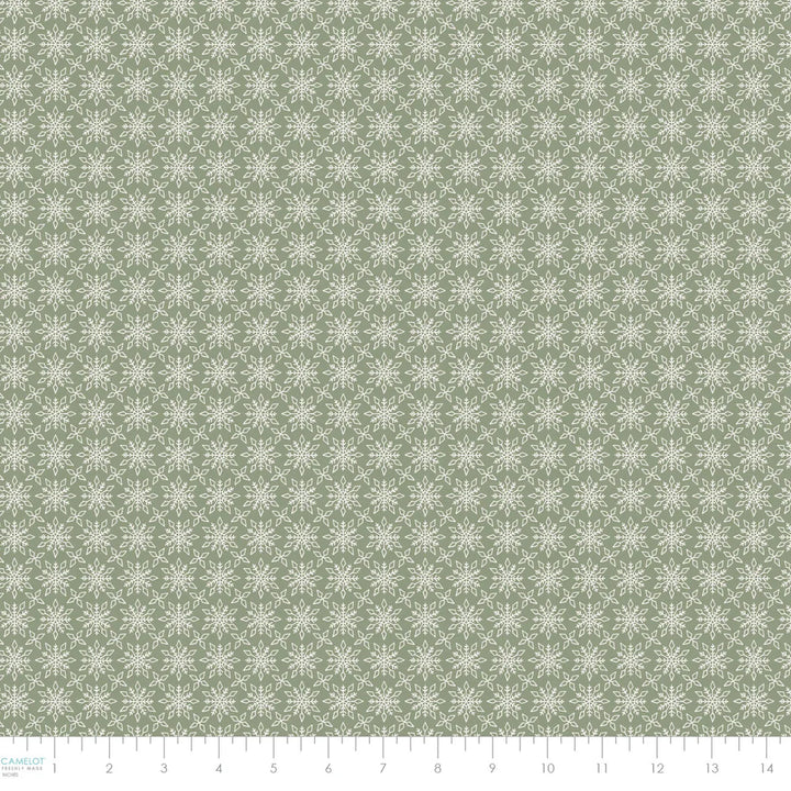 Green - Detailed Snowflakes 44" Wide Cotton (66250405-02) 🇨🇦