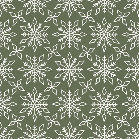 Dark Green - Detailed Snowflakes 44" Wide Cotton (66250405-04) 🇨🇦