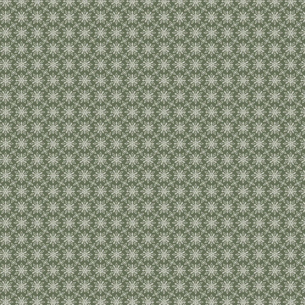 Dark Green - Detailed Snowflakes 44" Wide Cotton (66250405-04) 🇨🇦