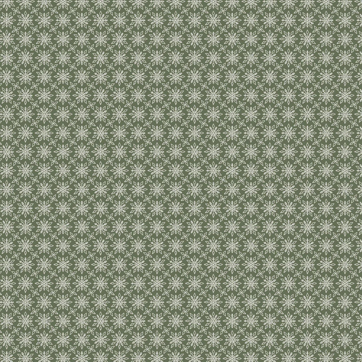 Dark Green - Detailed Snowflakes 44" Wide Cotton (66250405-04) 🇨🇦