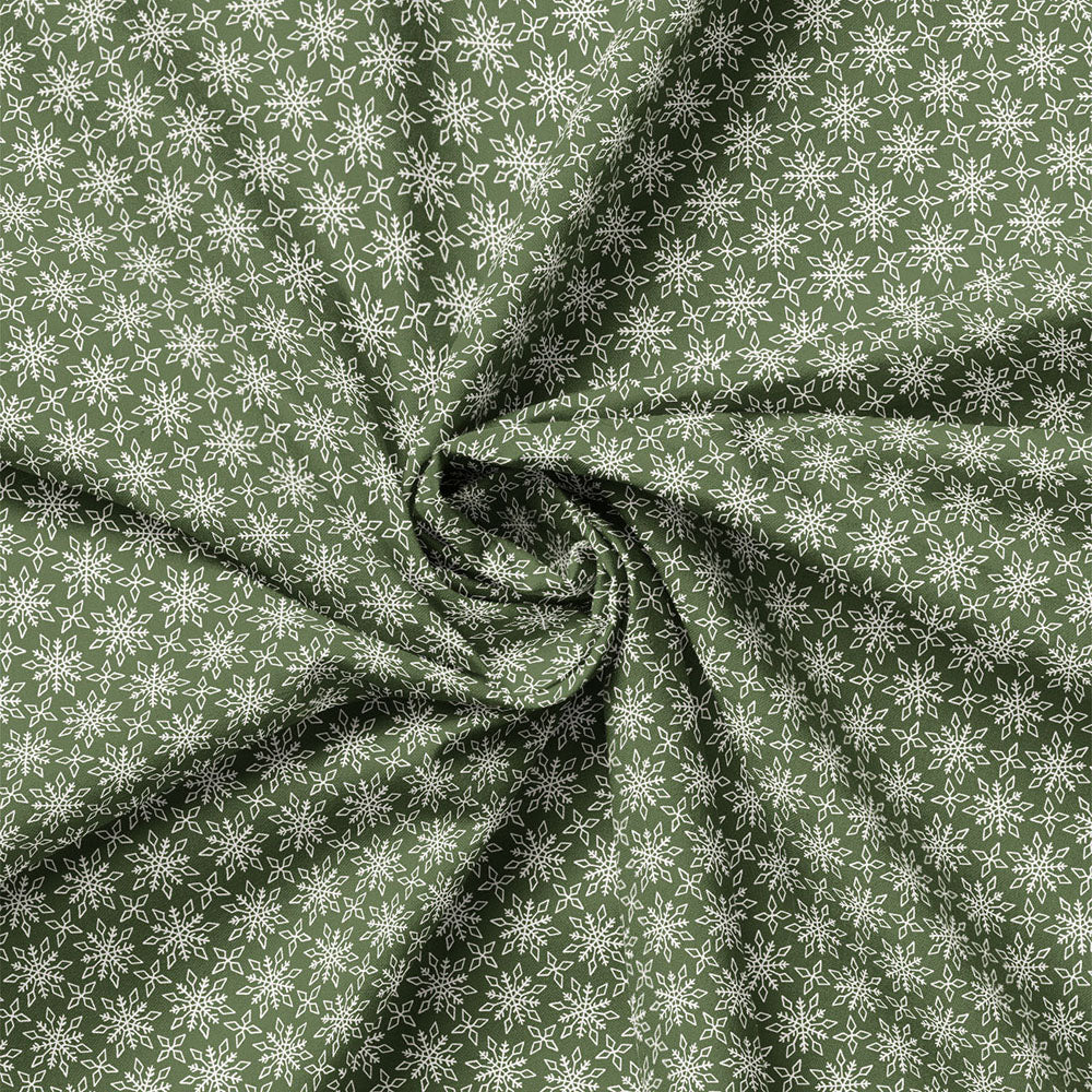Dark Green - Detailed Snowflakes 44" Wide Cotton (66250405-04) 🇨🇦