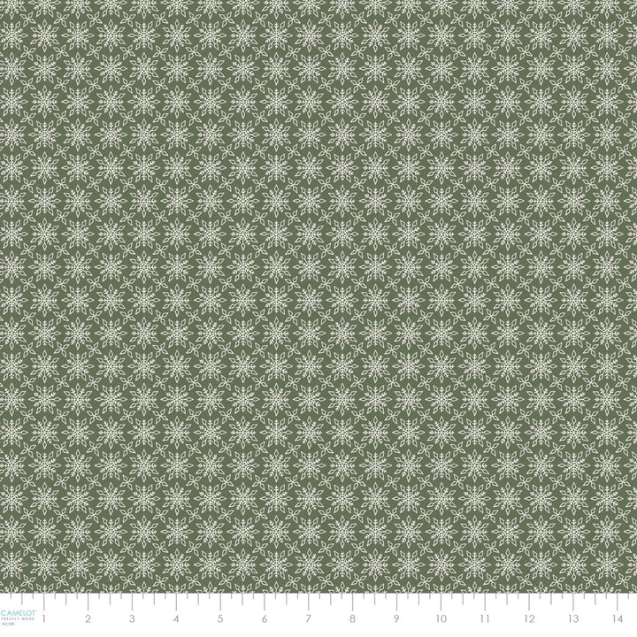 Dark Green - Detailed Snowflakes 44" Wide Cotton (66250405-04) 🇨🇦