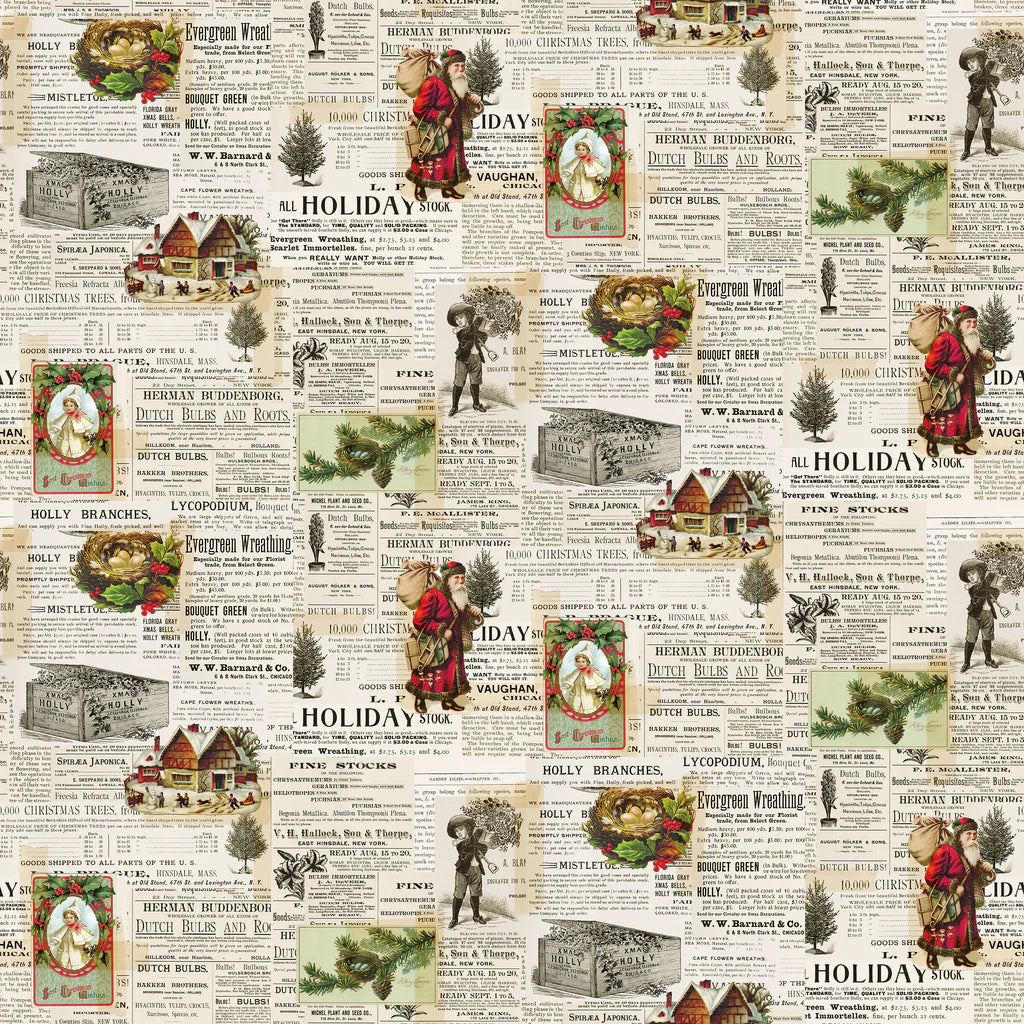 Cream - Holiday Newspaper Clippings 44" Wide Cotton (66250501-01) 🇨🇦