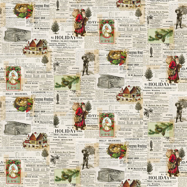 Cream - Holiday Newspaper Clippings 44" Wide Cotton (66250501-01) 🇨🇦