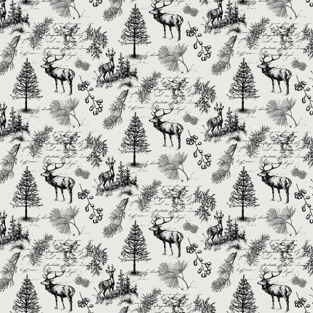 White - Woodland Sketch 44" Wide Cotton (66250502-01) 🇨🇦