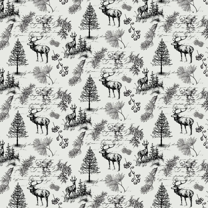 White - Woodland Sketch 44" Wide Cotton (66250502-01) 🇨🇦