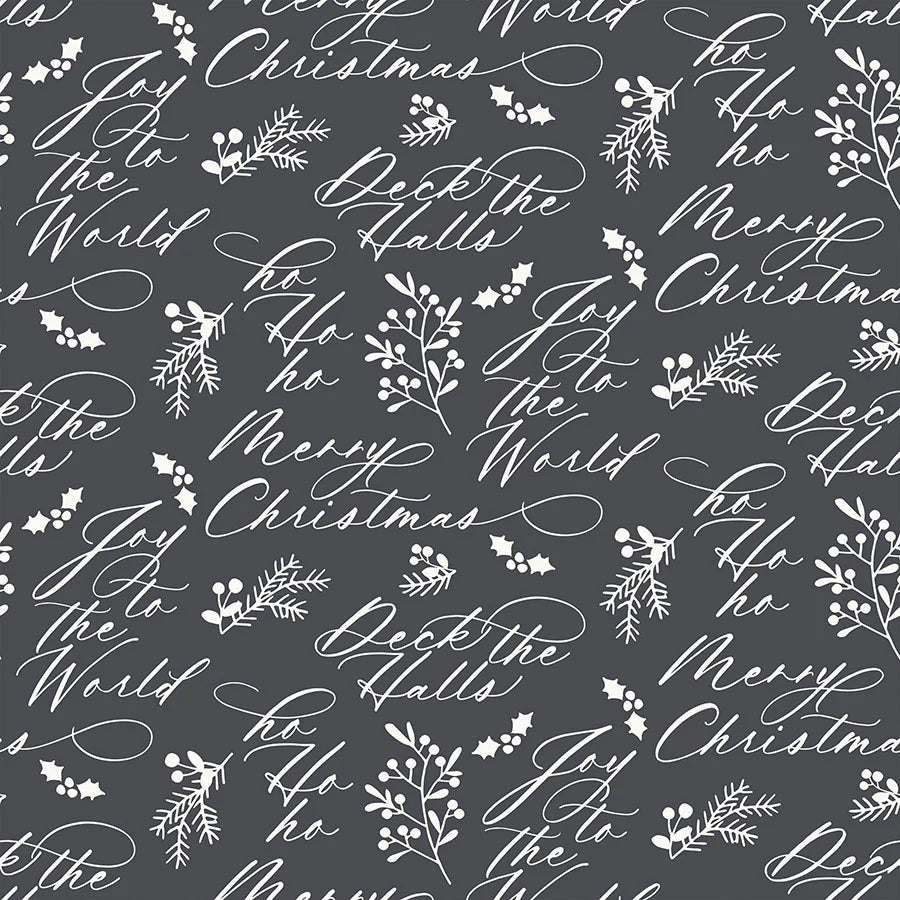 Charcoal - Holiday Wishes 44" Wide Cotton (66250503-02) 🇨🇦