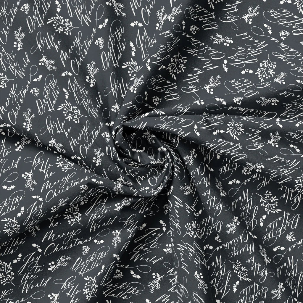Charcoal - Holiday Wishes 44" Wide Cotton (66250503-02) 🇨🇦