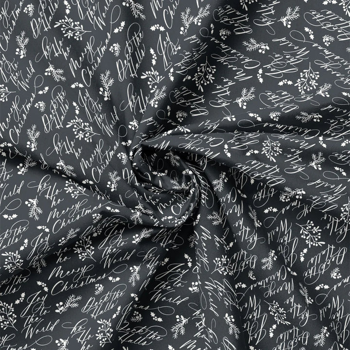 Charcoal - Holiday Wishes 44" Wide Cotton (66250503-02) 🇨🇦