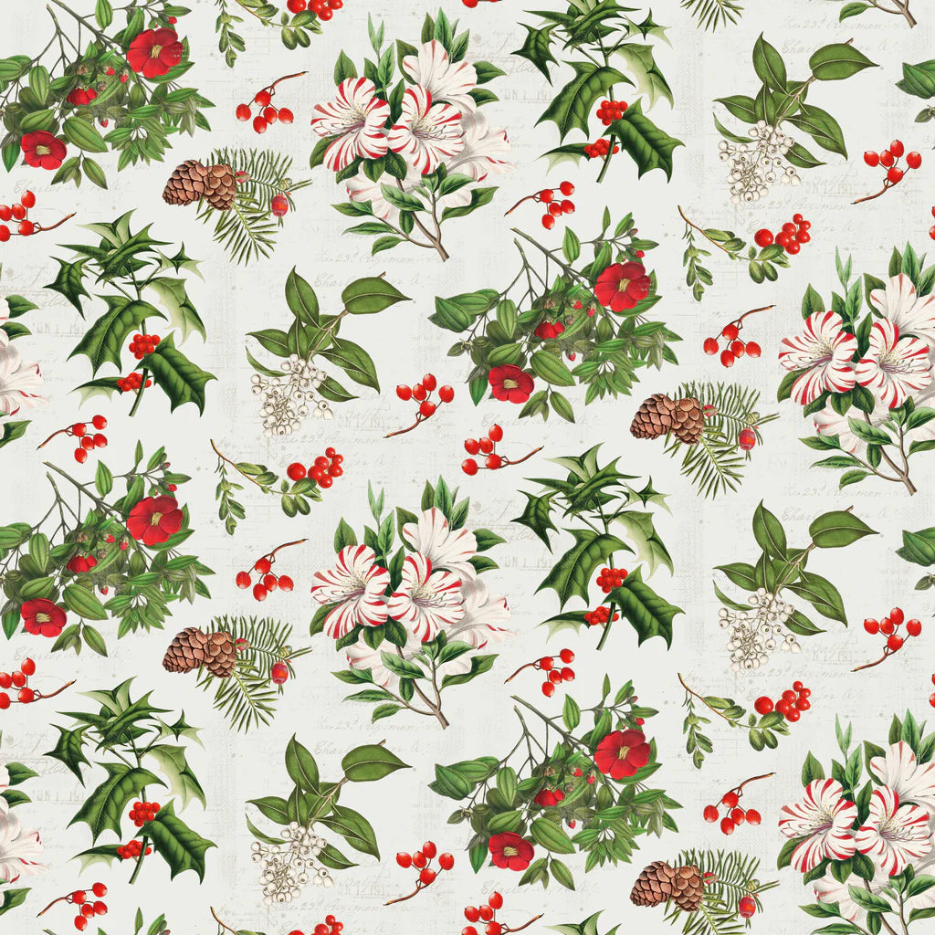 Cream - Holiday Florals 44" Wide Cotton (66250504-01) 🇨🇦