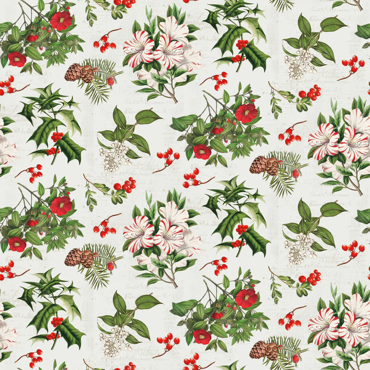 Cream - Holiday Florals 44" Wide Cotton (66250504-01) 🇨🇦