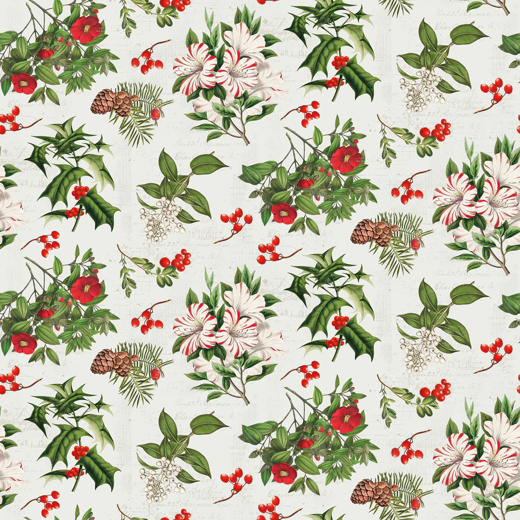 Cream - Holiday Florals 44" Wide Cotton (66250504-01) 🇨🇦