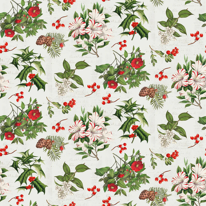 Cream - Holiday Florals 44" Wide Cotton (66250504-01) 🇨🇦