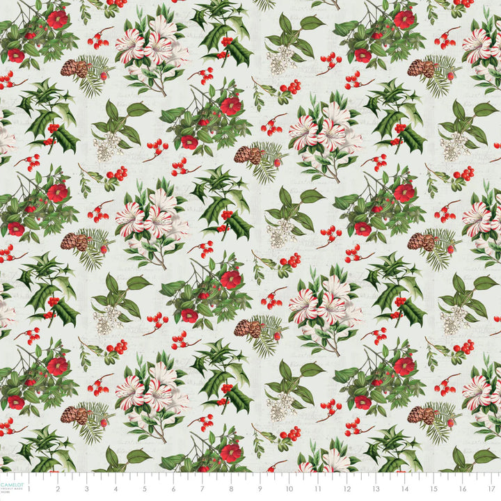 Cream - Holiday Florals 44" Wide Cotton (66250504-01) 🇨🇦