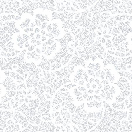 Large Floral White on White 108" Cotton (7724S-01W) – Sold in UNITS of ¼ metre