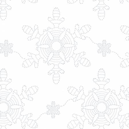 Snowflake White on White 108" Cotton (7727S-01W) – Sold in UNITS of ¼ metre