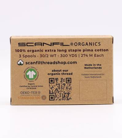 Scanfil Organic Cotton 30wt 3 Spool Thread Set Tan Shades