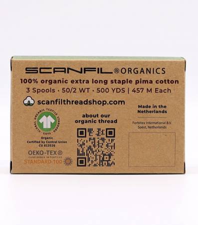 Scanfil Organic Cotton 50wt 3 Spool Thread Set Tan Shades 2