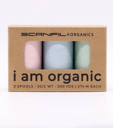 Scanfil Organic Cotton 30wt 3 Spool Thread Set Baby Pastels